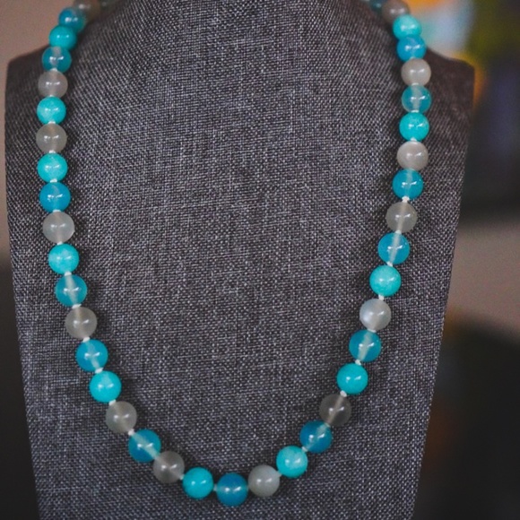 Tiffany & Co. Amazonite, Moonstone, and Chalcedony Necklace (37 Inches)! - Picture 3 of 3